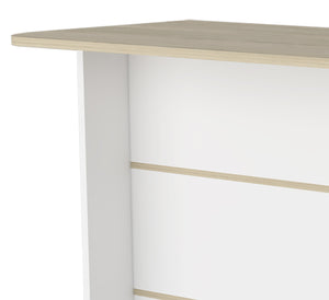 English Elm White 3-Tier Kitchen Island with Light Pine Accents — Spacious Prep Surface, Durable Manufactured Wood, Stylish Storage B062S00215