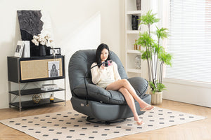 English Elm Power Recliner 270° Swivel Glider with Bluetooth Speakers, USB Charger, Phone Holder & Snack Storage DARK GREY W1752106963