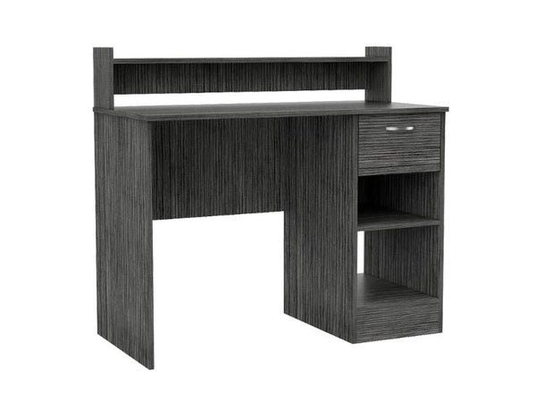 English Elm Portland Smokey Oak Writing Desk with Hutch, 1 Drawer & 2 Shelves for Organized Home Office Charm B062111634