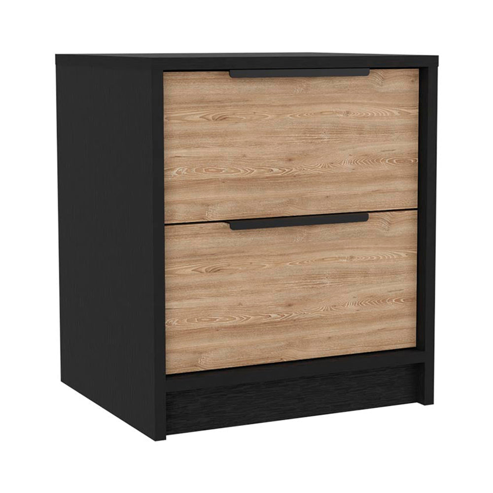 English Elm 3-Piece Bedroom Set: Stylish Wenge & Pine Dresser With Two Nightstands For Organized Living Space B062S00220