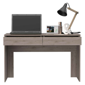 English Elm Meridian Modern 2-Drawer Writing Desk Light Gray – Compact Spacious Surface, Organized Storage, Stylish Workspace B062111627