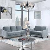 English Elm 73.22Inch 3 Seater Sofa Velvet Grey