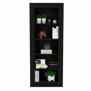 English Elm 5-Shelf Bookcase Wenge – Contemporary 5-Tier Open Shelf Organizer, Space-Saving Display Unit for Books and Decor (70.35" H) B062S00217