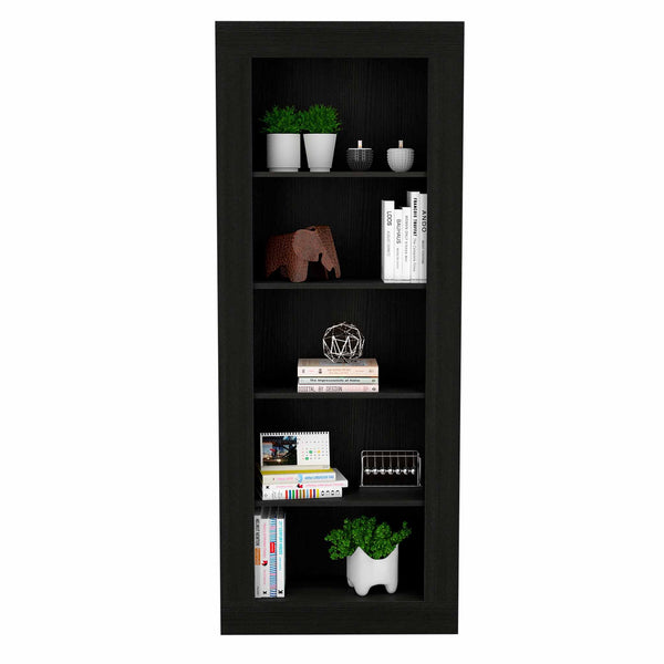 English Elm 5-Shelf Bookcase Wenge – Contemporary 5-Tier Open Shelf Organizer, Space-Saving Display Unit for Books and Decor (70.35" H) B062S00217