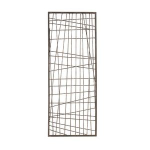 English Elm Distressed Black Metal Wall Decor by INK+IVY — 35.4" Industrial Iron Black Wire Grid Art for Living Room B03596592