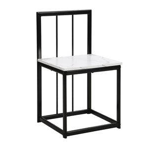 English Elm Topmax Seven Piece Faux Marble Dining Set Iron Frame Seats Six Compact Modern Kitchen N717S000017B