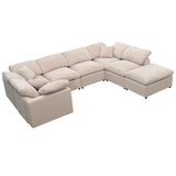 English Elm Oversized Modular Sectional Sofa With Ottoman L Shaped Corner Sectional For Living Room, Office, Spacious Space