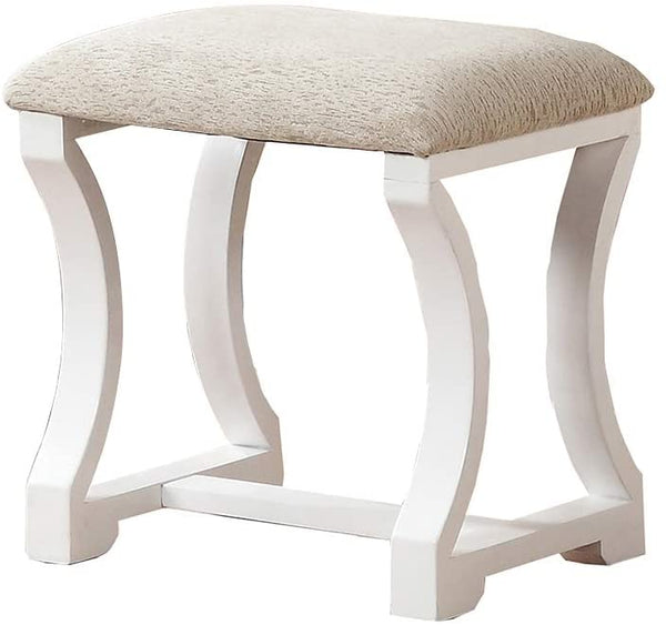 English Elm Unique Rustic Pine Vanity Set w Stool, 3-Panel Foldable Mirror, Drawers, Cushioned Seat, Multi-Color Finish B011111843