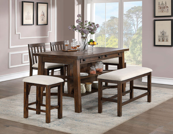 English Elm Set of 2 Rustic Oak Slat Back Counter Stools with Welt Trimmed Cushioned Seats B011111840