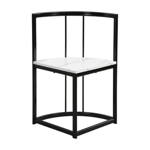 English Elm Topmax Seven Piece Faux Marble Dining Set Iron Frame Seats Six Compact Modern Kitchen N717S000017B