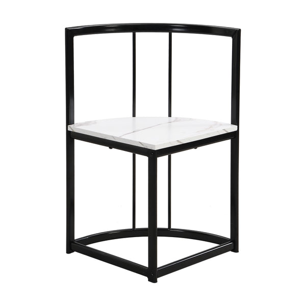 English Elm Topmax Seven Piece Faux Marble Dining Set Iron Frame Seats Six Compact Modern Kitchen N717S000017B