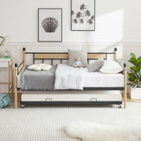 Hearth and Haven Daybed, Sofa Bed Metal Framed with Trundle Twin Size, 77''L X 40.6'' W X 14.5'' H W116291734