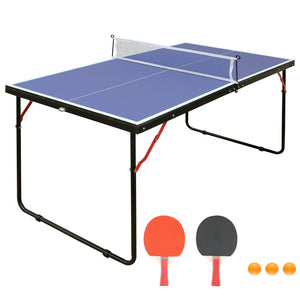 English Elm 4.5ft Foldable Ping Pong Table Mdf Surface Preassembled Set for Indoor Play W140860518