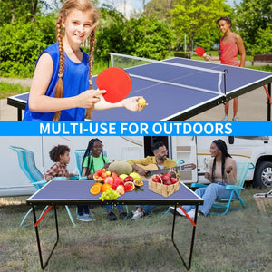 English Elm 4.5ft Foldable Ping Pong Table Mdf Surface Preassembled Set for Indoor Play W140860518