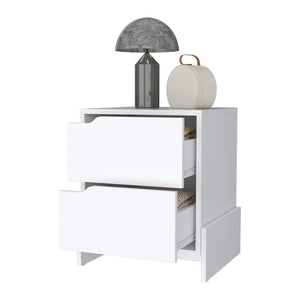 English Elm Ralston Elegant 2-Drawer Nightstand In Crisp White - Perfect For Minimalist And Small Spaces! B062111737-GIGA