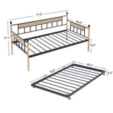 Hearth and Haven Daybed, Sofa Bed Metal Framed with Trundle Twin Size, 77''L X 40.6'' W X 14.5'' H W116291734