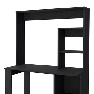 English Elm Computer Desk With Hutch & Storage Shelves In Wenge - Stylish, Space-Saving Solution For Home Office B062111732