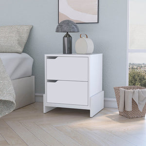 English Elm Ralston Elegant 2-Drawer Nightstand In Crisp White - Perfect For Minimalist And Small Spaces! B062111737-GIGA