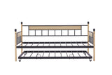 Hearth and Haven Daybed, Sofa Bed Metal Framed with Trundle Twin Size, 77''L X 40.6'' W X 14.5'' H W116291734