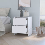 Ralston White 2-Drawer Nightstand: Spacious Storage, Stylish Design, Sturdy Base - 17.01 x 14.57 x 19.92