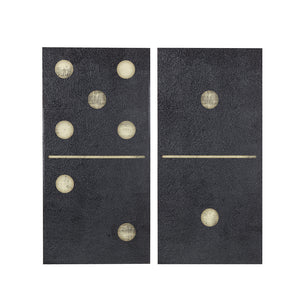English Elm 2-piece INK+IVY Two Black Dominos Canvas Wall Art Set by Rain Shanks, 18x36 each, gel coat gloss, bold décor B03596687