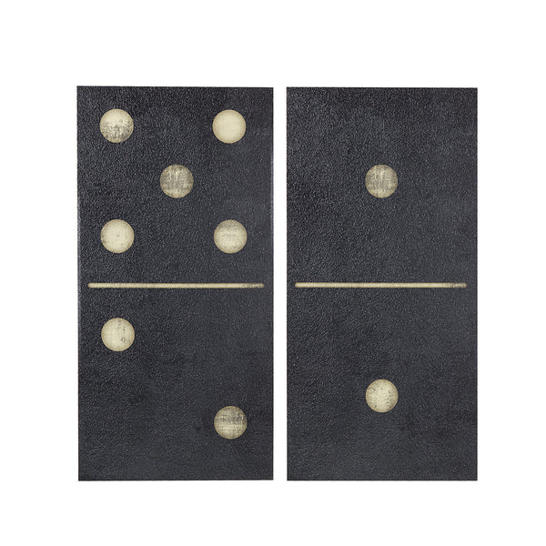 English Elm 2-piece INK+IVY Two Black Dominos Canvas Wall Art Set by Rain Shanks, 18x36 each, gel coat gloss, bold décor B03596687