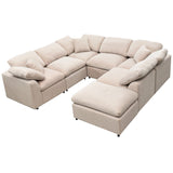 English Elm Oversized Modular Sectional Sofa With Ottoman L Shaped Corner Sectional For Living Room, Office, Spacious Space