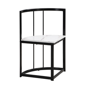 English Elm Topmax Seven Piece Faux Marble Dining Set Iron Frame Seats Six Compact Modern Kitchen N717S000017B