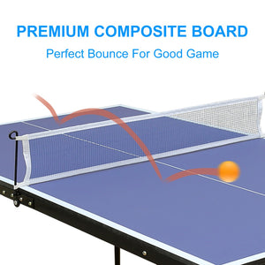 English Elm 4.5ft Foldable Ping Pong Table Mdf Surface Preassembled Set for Indoor Play W140860518