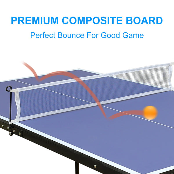 English Elm 4.5ft Foldable Ping Pong Table Mdf Surface Preassembled Set for Indoor Play W140860518