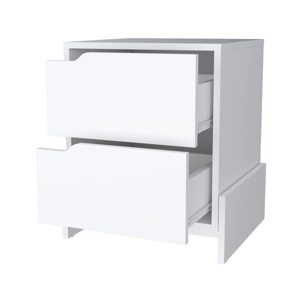 English Elm Ralston Elegant 2-Drawer Nightstand In Crisp White - Perfect For Minimalist And Small Spaces! B062111737-GIGA