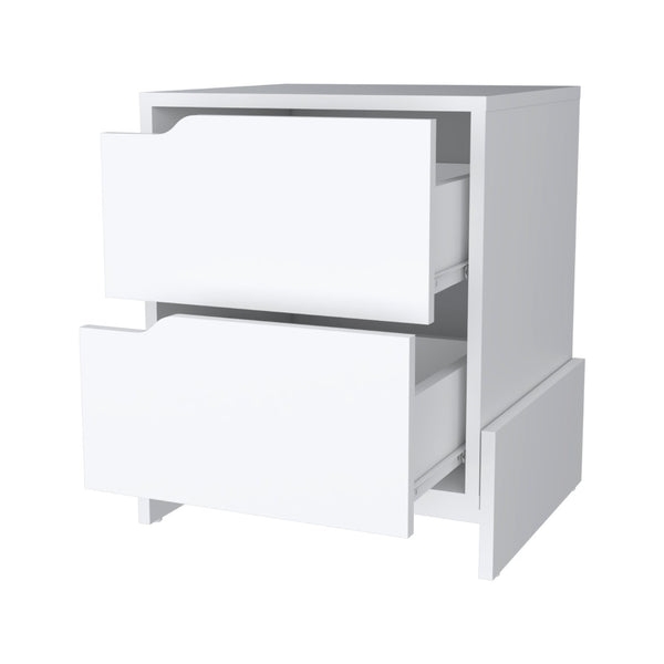 English Elm Ralston Elegant 2-Drawer Nightstand In Crisp White - Perfect For Minimalist And Small Spaces! B062111737-GIGA