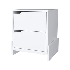 English Elm Ralston Elegant 2-Drawer Nightstand In Crisp White - Perfect For Minimalist And Small Spaces! B062111737-GIGA