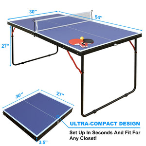 English Elm 4.5ft Foldable Ping Pong Table Mdf Surface Preassembled Set for Indoor Play W140860518