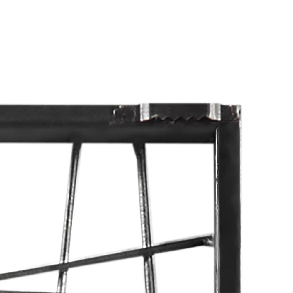 English Elm Distressed Black Metal Wall Decor by INK+IVY — 35.4" Industrial Iron Black Wire Grid Art for Living Room B03596592