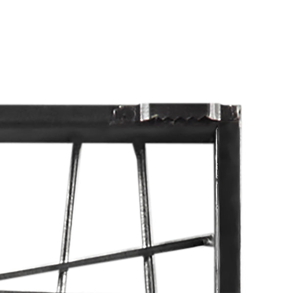 English Elm Distressed Black Metal Wall Decor by INK+IVY — 35.4" Industrial Iron Black Wire Grid Art for Living Room B03596592