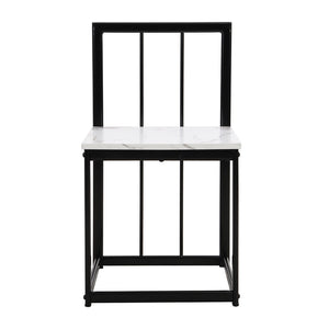 English Elm Topmax Seven Piece Faux Marble Dining Set Iron Frame Seats Six Compact Modern Kitchen N717S000017B