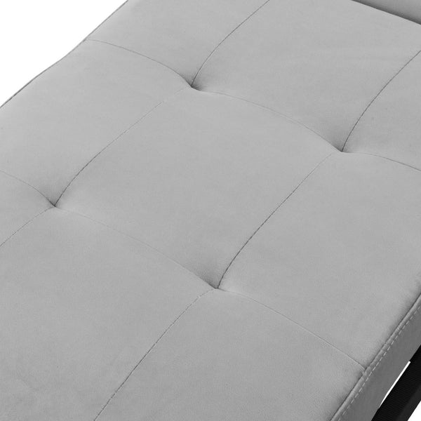 English Elm Folding Ottoman Sofa Bed Gray Upholstered Convertible Sleeper for Studio or Guest Room W214104023