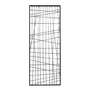 English Elm Distressed Black Metal Wall Decor by INK+IVY — 35.4" Industrial Iron Black Wire Grid Art for Living Room B03596592
