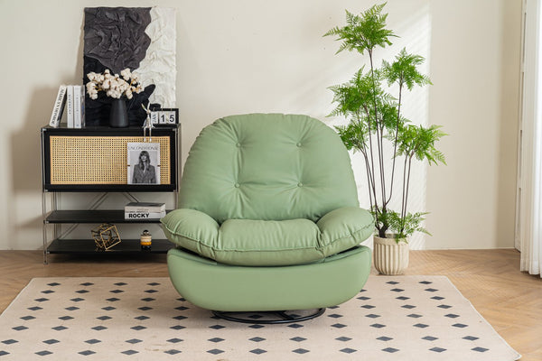 English Elm Power Recliner 270° Swivel Glider with Bluetooth Speakers, USB Charger, Phone Holder & Snack Storage Green W1752106961
