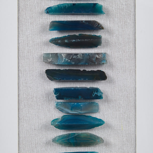 English Elm Framed Martha Stewart Cerulean Stones Blue Agate Shadowbox Wall Art with Genuine Agate, 13.8"x23.6" B03599410