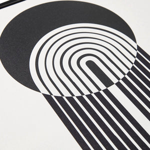 English Elm 3-piece Urban Habitat Cosmic Curl Framed Canvas Wall Art Set — Modern Black & Taupe Geometric Trio B035100375