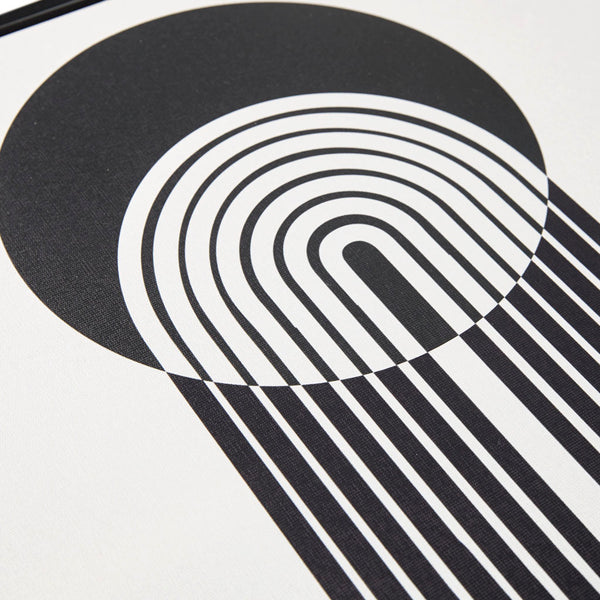 English Elm 3-piece Urban Habitat Cosmic Curl Framed Canvas Wall Art Set — Modern Black & Taupe Geometric Trio B035100375