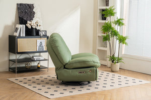 English Elm Power Recliner 270° Swivel Glider with Bluetooth Speakers, USB Charger, Phone Holder & Snack Storage Green W1752106961