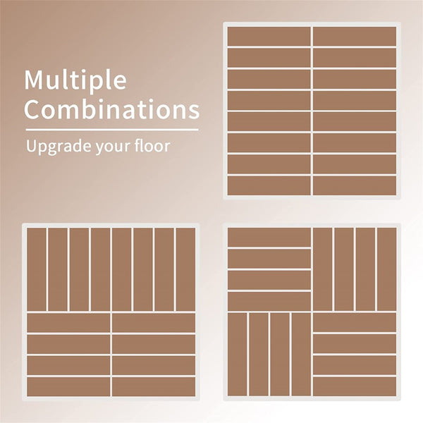 English Elm Patio Composite Deck Tiles Interlocking Click Lock Outdoor Flooring for Balcony Porch W1859111972