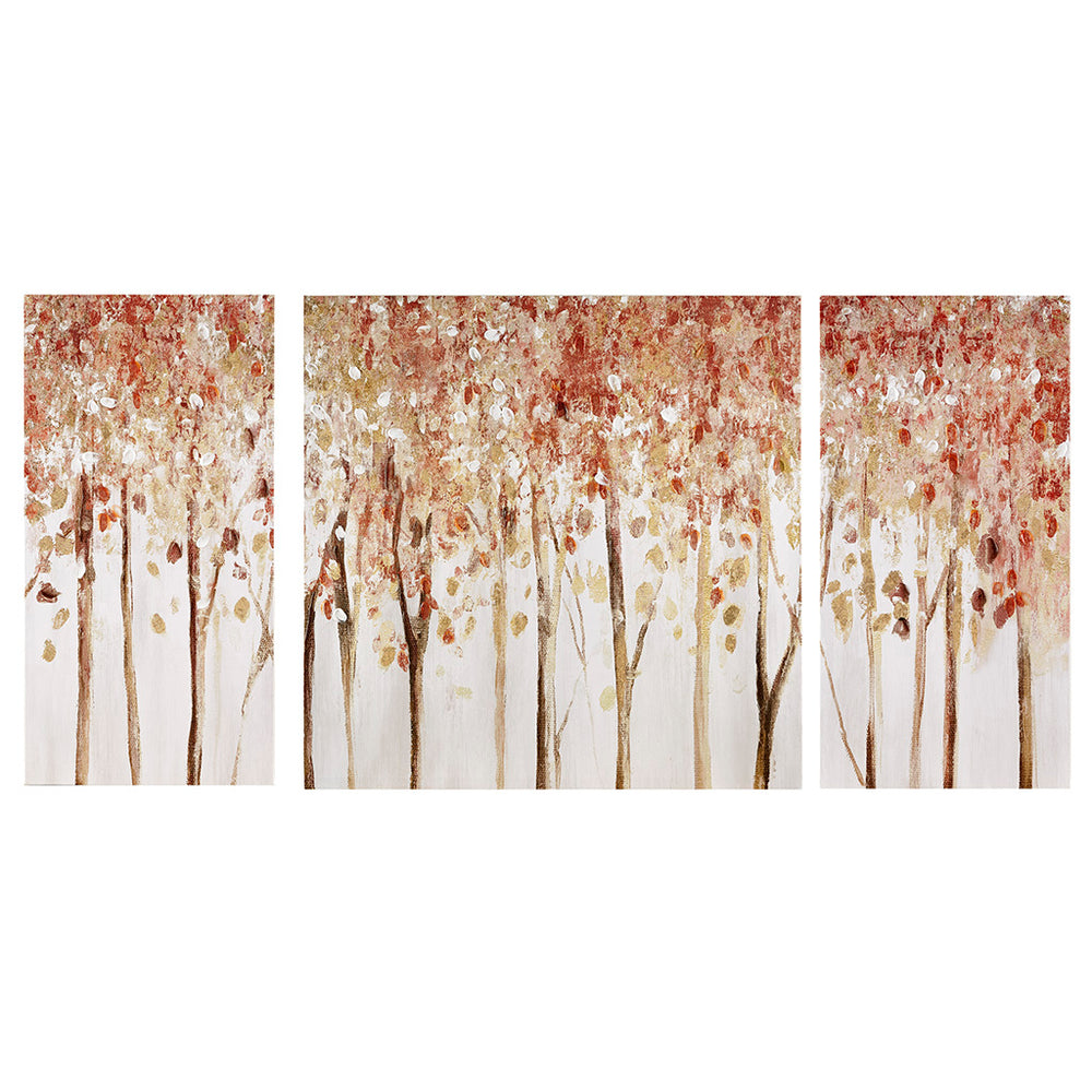English Elm Triptych Madison Park Autumn Forest 3-Piece Textured Canvas Wall Art Set, Palette Knife Texture, 54" W Total B03598849