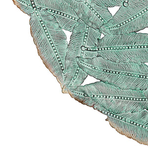 English Elm Textured Feather 3-Piece Metal Disc Wall Decor Set – Blue Iron Finish, Feather Cutouts, Easy Mounting, Trio B03597680