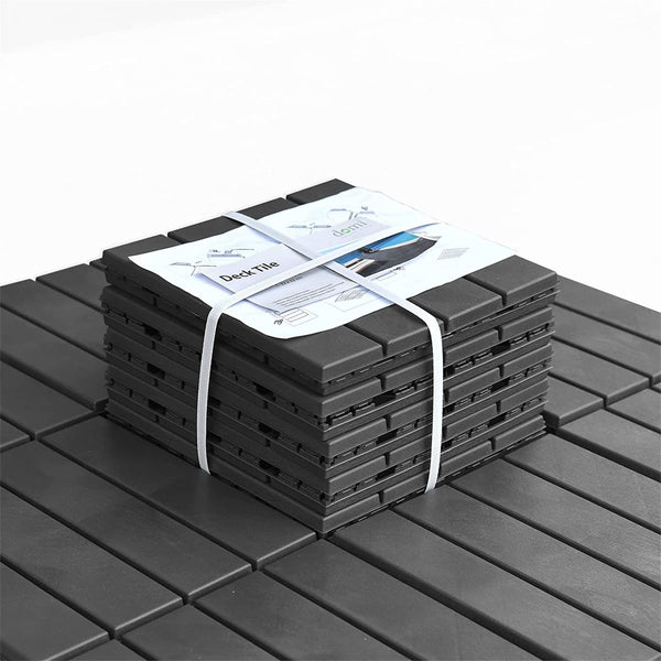 English Elm Patio Composite Deck Tiles Interlocking Click Lock Outdoor Flooring for Balcony Porch W1859111967