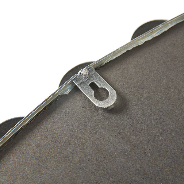 English Elm Beaded Marlowe Round Wall Mirror 36" – Antique Metallic Silver Beaded Iron Frame, Modern Glam Decor B03599275