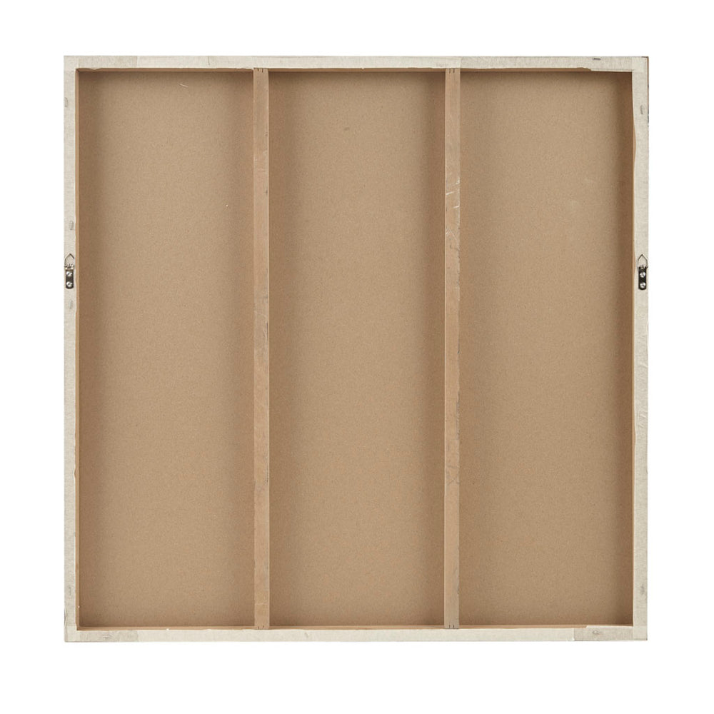 English Elm Hand Painted Sunburst Dimensional Resin Wall Art - 30x30 Modern White Textured MDF Frame, Easy Hang Decor B03599363